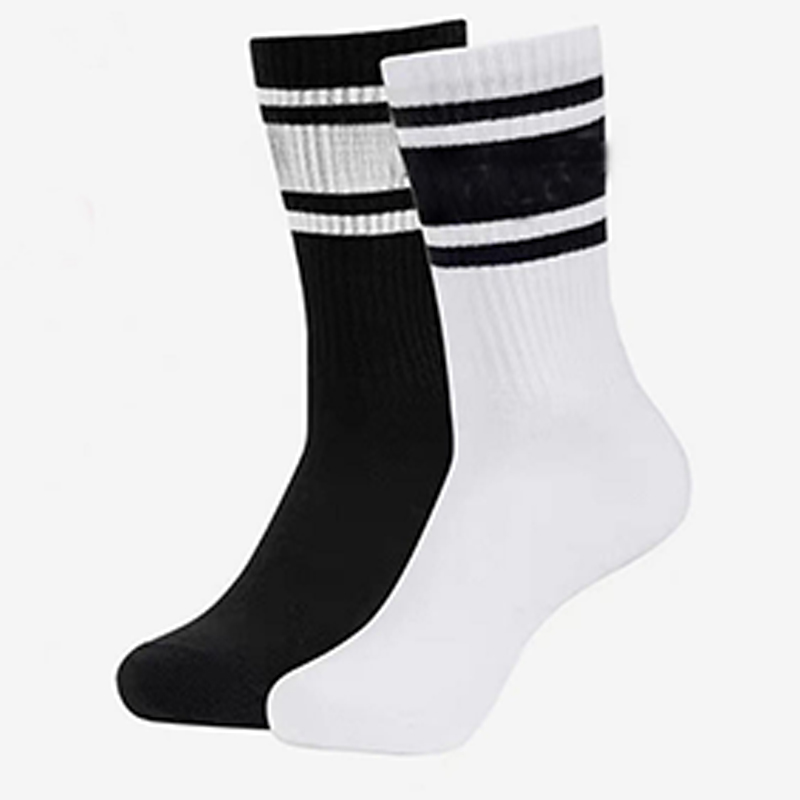 Полосатые дышащие хлопковые мужские спортивные носки до середины икры