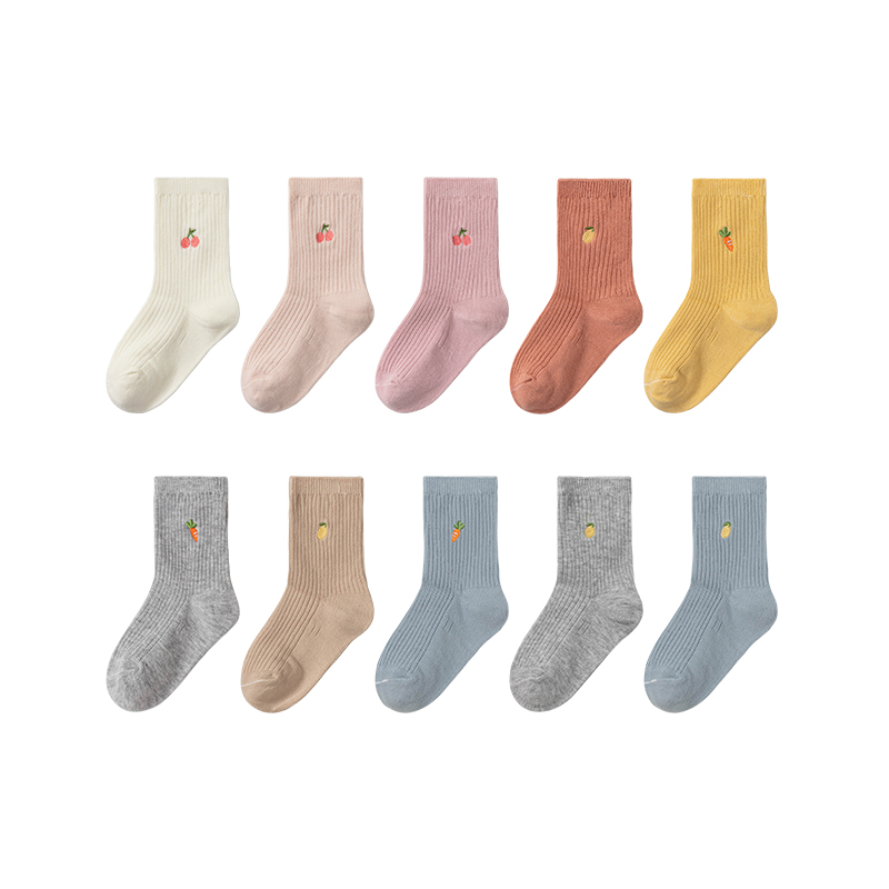 Детские носки с вышитыми дышащими однослойными манжетами