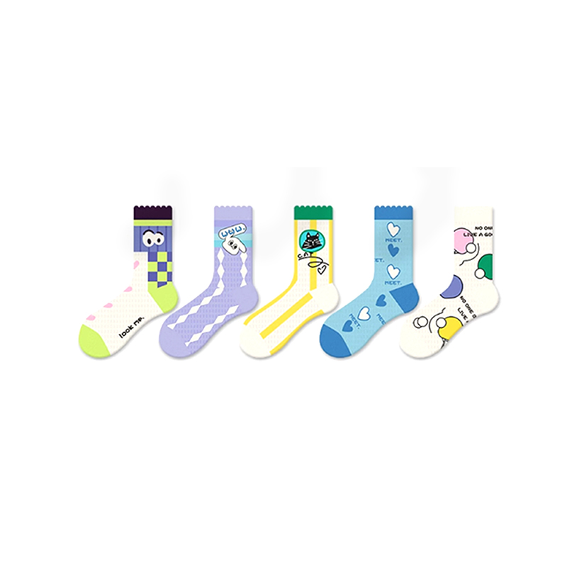 Креативные женские носки с мультяшным геометрическим узором