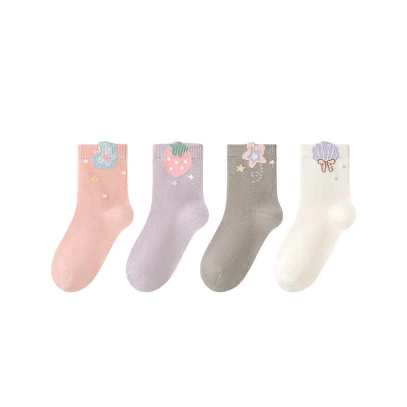 Детские хлопковые носки с фруктовым узором без флуоресценции