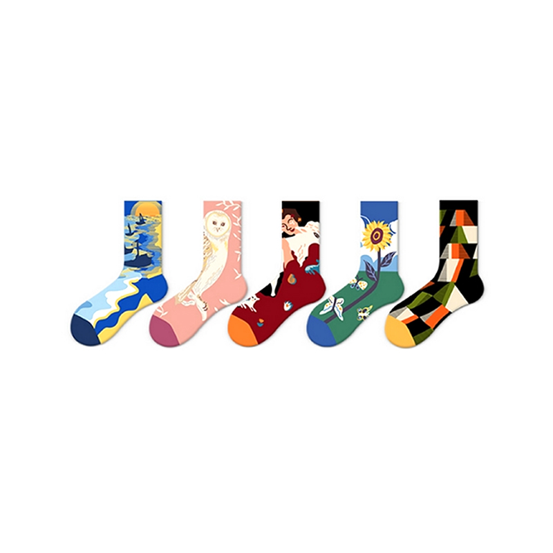 Носки с женским узором, вдохновленные художественной живописью природы