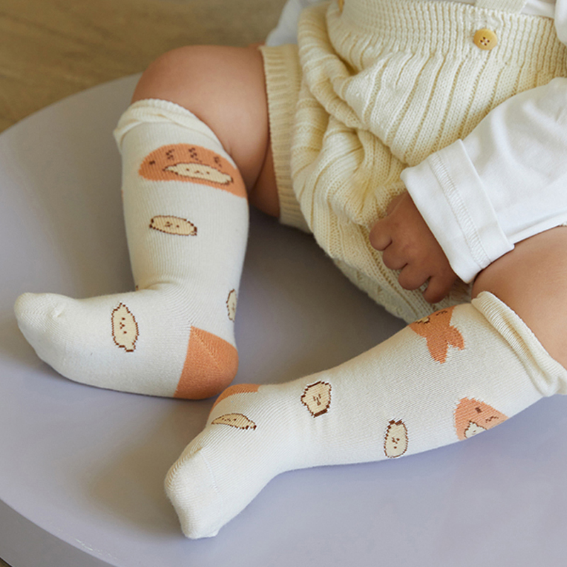 Мягкие бесшовные детские носки из высокоэластичного хлопка с медвежатами