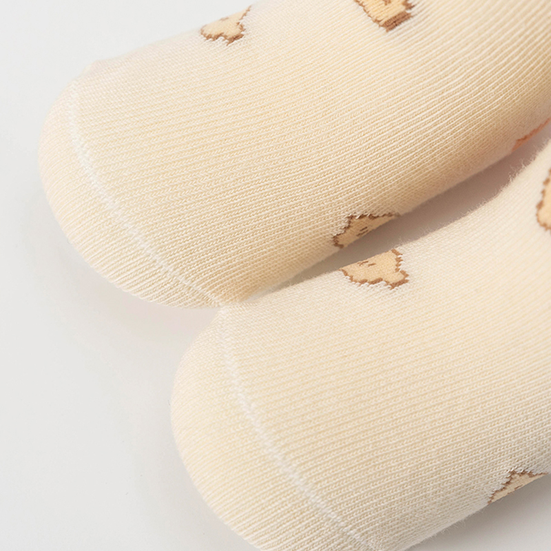 Мягкие бесшовные детские носки из высокоэластичного хлопка с медвежатами