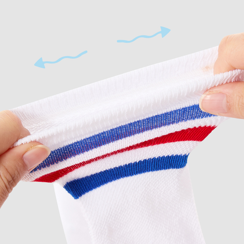 Дышащие полосатые футбольные носки для детей с сетчатыми вставками и высокой эластичной манжетой