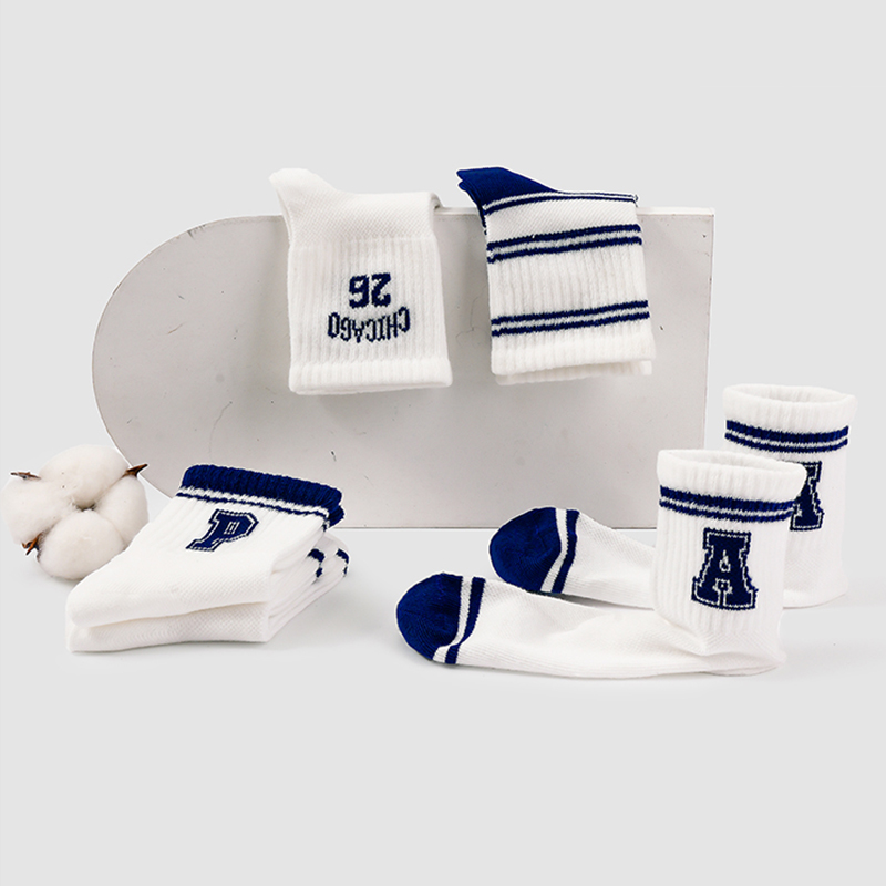 Детские спортивные дышащие носки с принтом букв для мальчиков и девочек