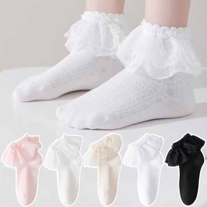 Носки для девочек из хлопка и кружева Princess Fashion