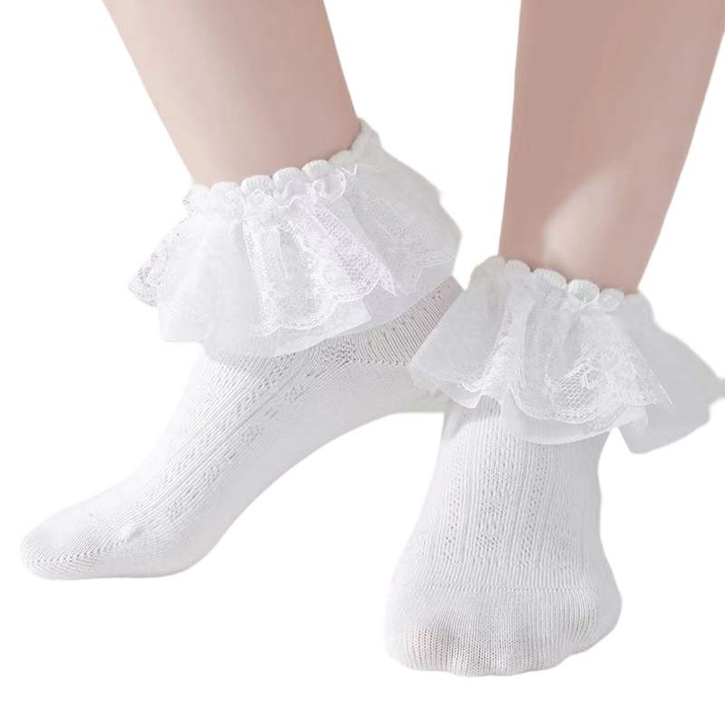 Носки для девочек из хлопка и кружева Princess Fashion