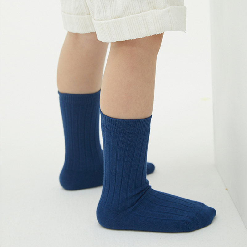 Однотонные ребристые вязаные носки до колена для подростков