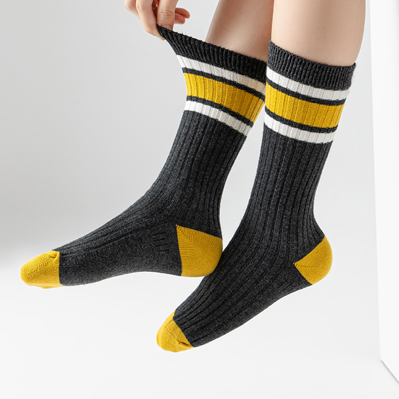 Повседневные полосатые носки до середины икры для подростков