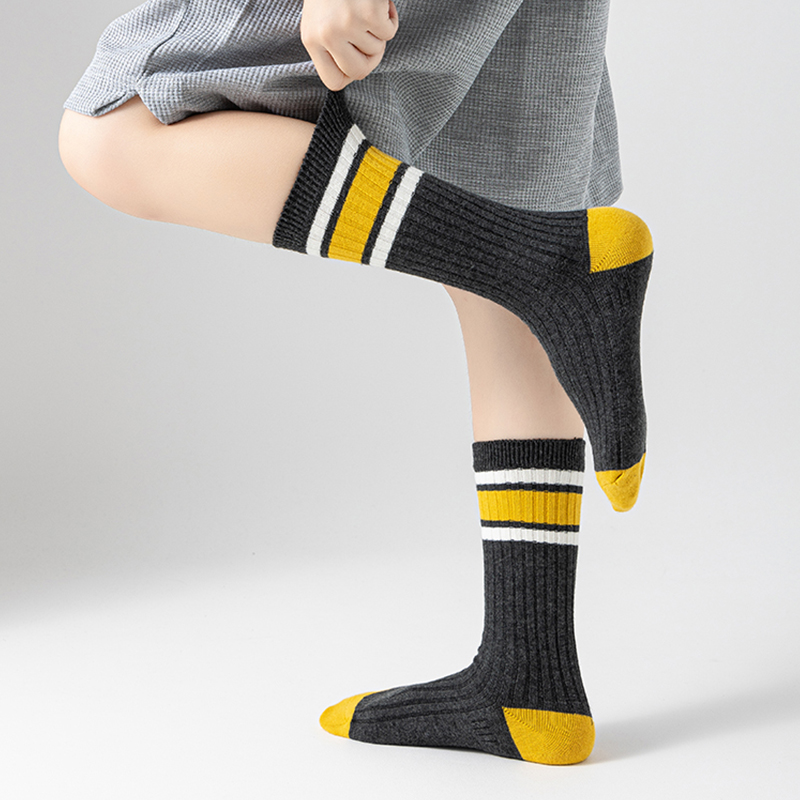 Повседневные полосатые носки до середины икры для подростков