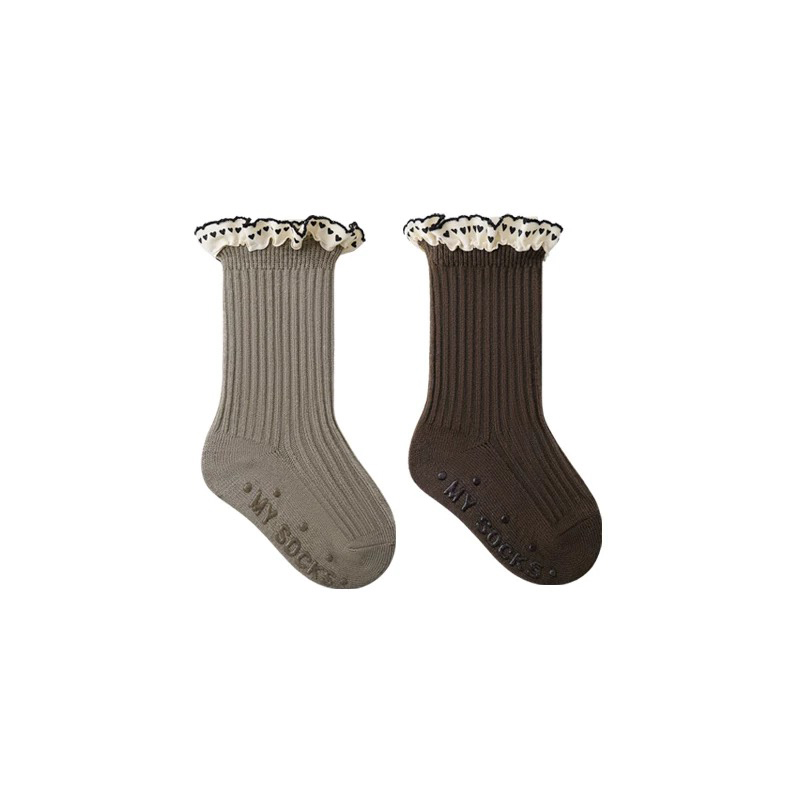 5 пар нескользящих носков с рюшами для маленьких девочек